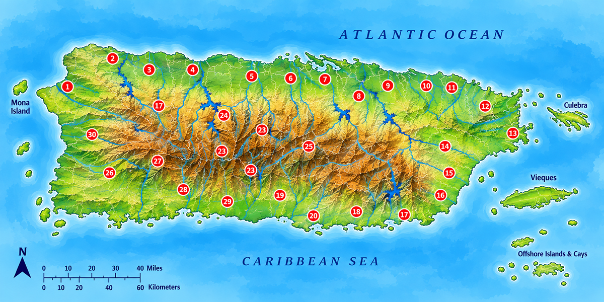 Map illustrating lakes locations