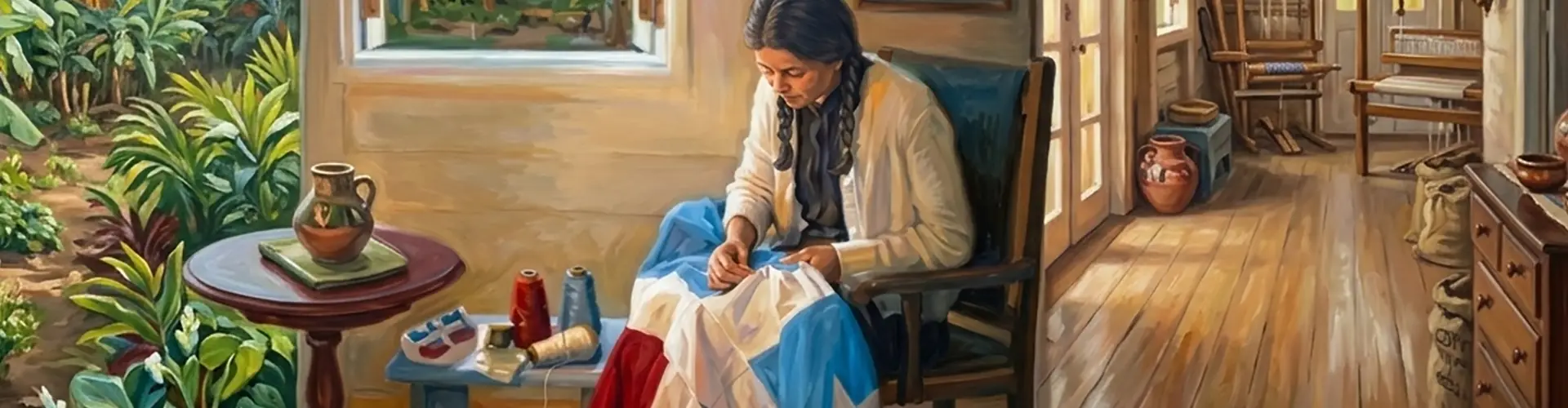 Mariana Bracetti Sewing the flag
