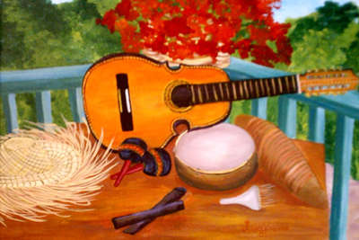 Instrumentos Musicales Tipicos. Artwork by Lucienne Tavarez